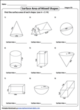 surface area of polygons worksheet