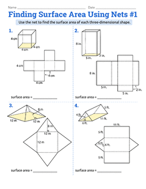 surface area of polygons worksheet