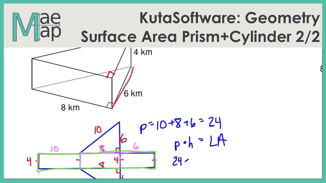 surface area of prisms and cylinders worksheet