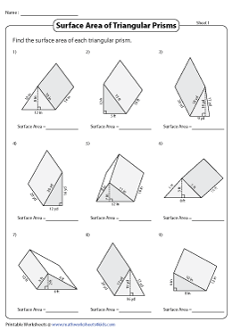 surface area of prisms and pyramids worksheet answers