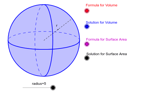 Dale Copy of Surface Area &  Volume - Sphere - GeoGebra