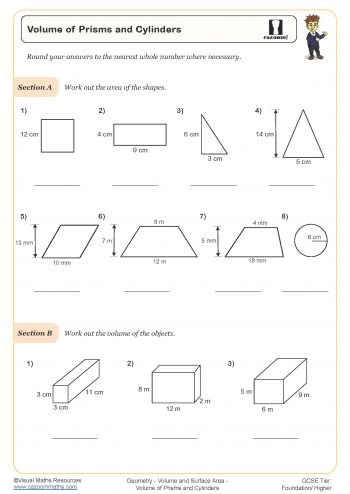 Year 9 Volume and Surface Area Worksheets | PDF Printable Worksheets