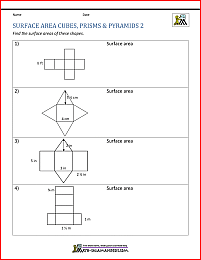 Surface Area Worksheet 6th Grade