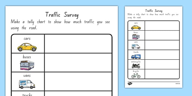 FREE! - Traffic Survey Worksheet NZ (teacher made) - Twinkl