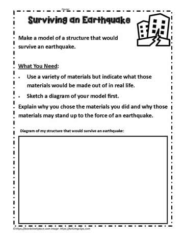 Inquiry for Earthquake Survival Worksheets