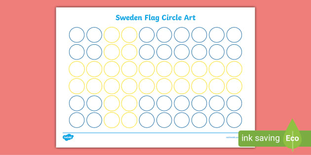 FREE! - Sweden Flag Circle Art Worksheet | Primary Resources