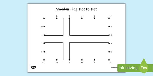 FREE! - Sweden Flag Dot to Dot Worksheet (teacher made)