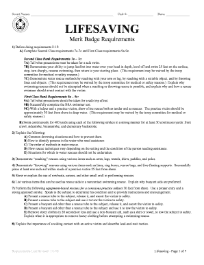 swimming merit badge worksheet answers