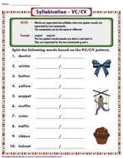 Syllable Worksheets