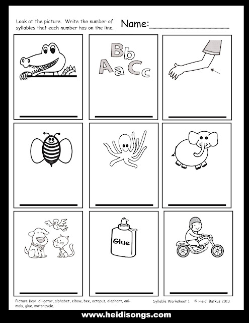 syllable segmentation worksheet