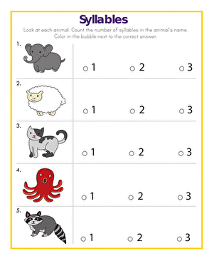 Syllables Quiz | Worksheet 