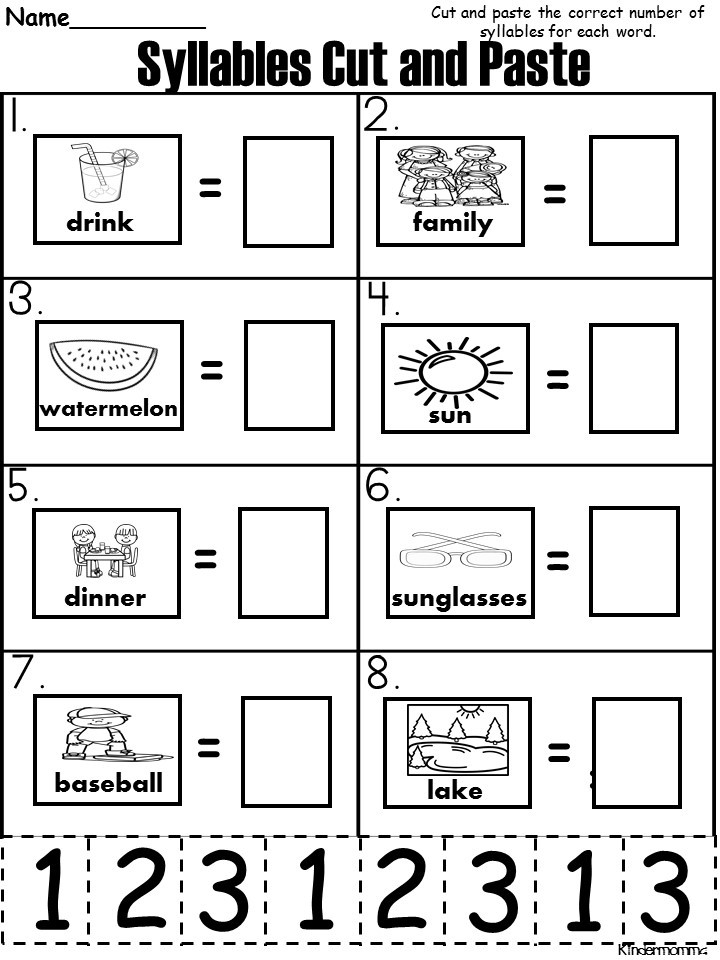 Free Summer Syllable Worksheet - kindermomma.com