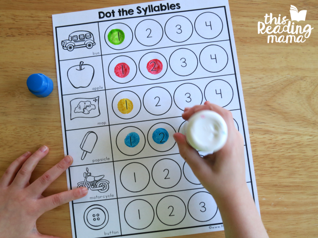 Syllables Worksheets - Dot the Syllables - This Reading Mama