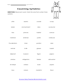 syllable worksheet pdf