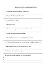 Test on Sylvester and The Magic Pebble - ESL worksheet by leaponover