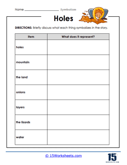 symbolism worksheet for middle school