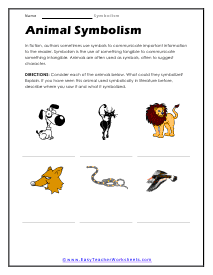 symbolism worksheet high school