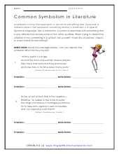symbolism worksheet high school