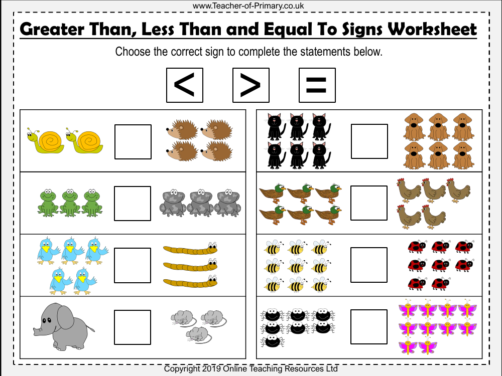 Greater Than Less Than Worksheets Download Free Printables For Kids