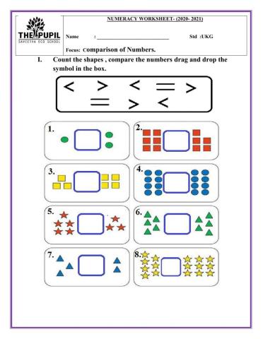 symbols for greater than less than worksheet