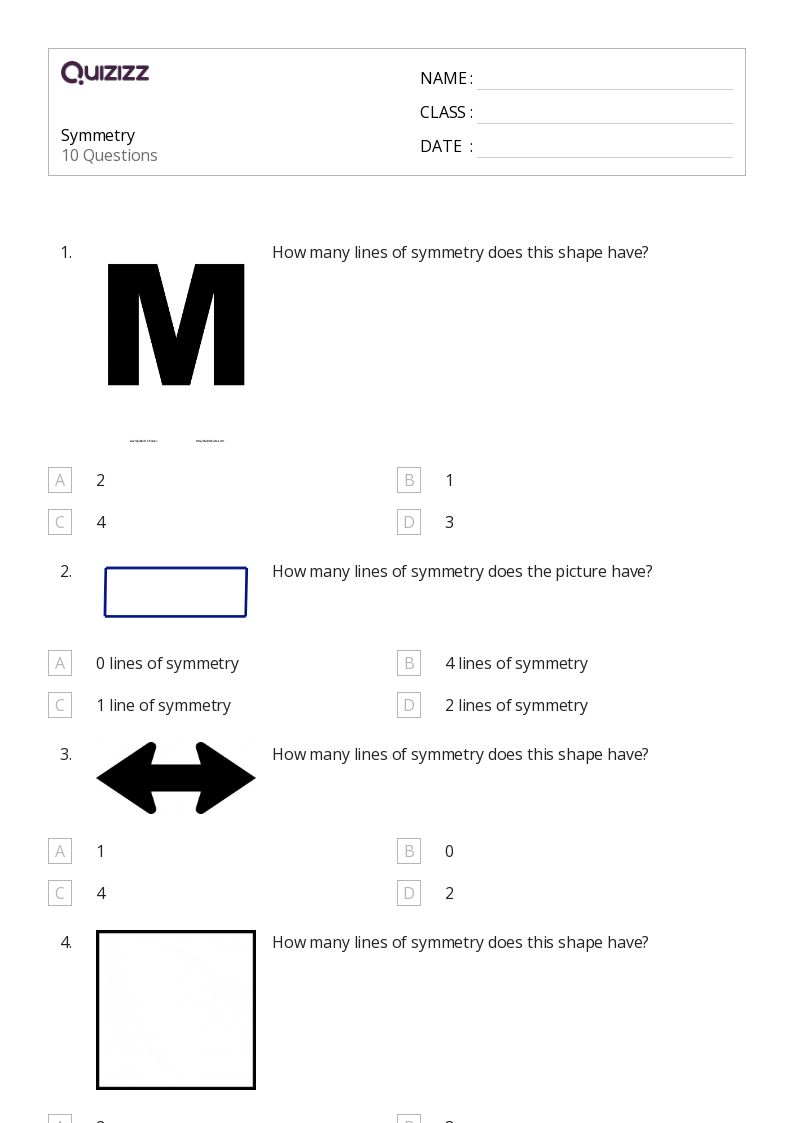symmetry worksheet for 4th grade