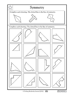 Lines of symmetry #3 | 3rd grade, 4th grade Math Worksheet ...