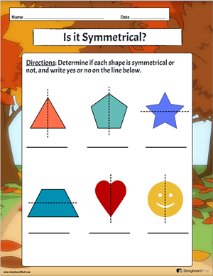 symmetry worksheet for high school