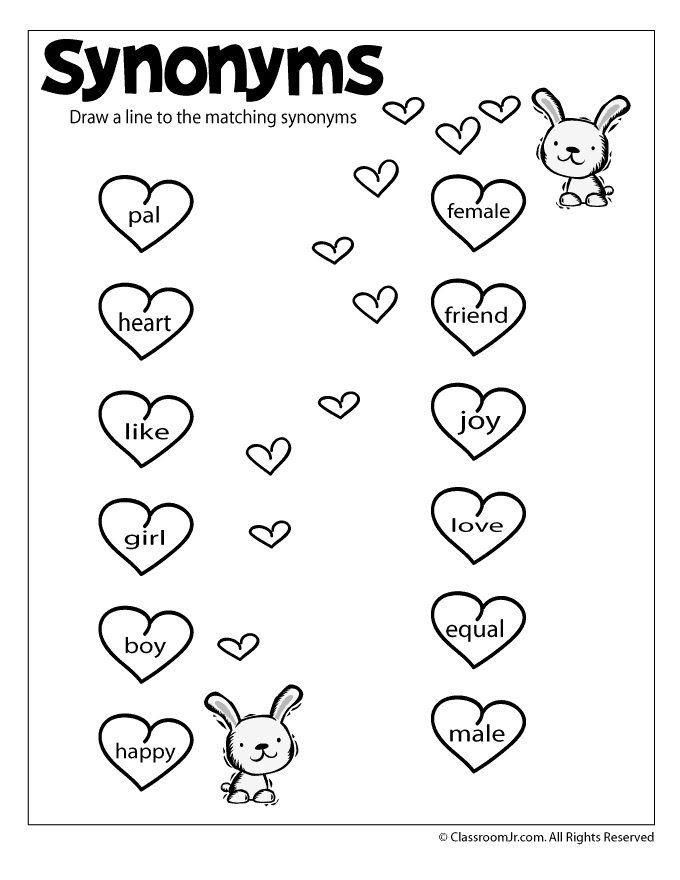 Reading Worksheets: Antonyms and Synonyms | Woo! Jr. Kids ...