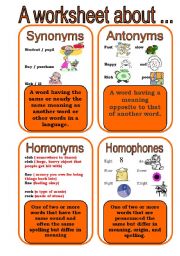 synonyms antonyms and homonyms worksheet