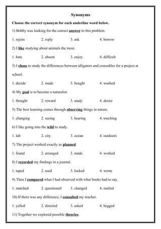 Synonyms antonyms-worksheet | PDF