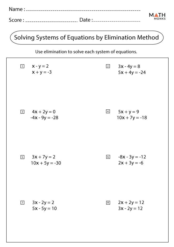 system of equations practice worksheet