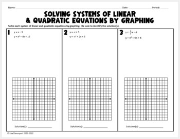 Solving Linear and Quadratic Systems of Equations by Graphing ...