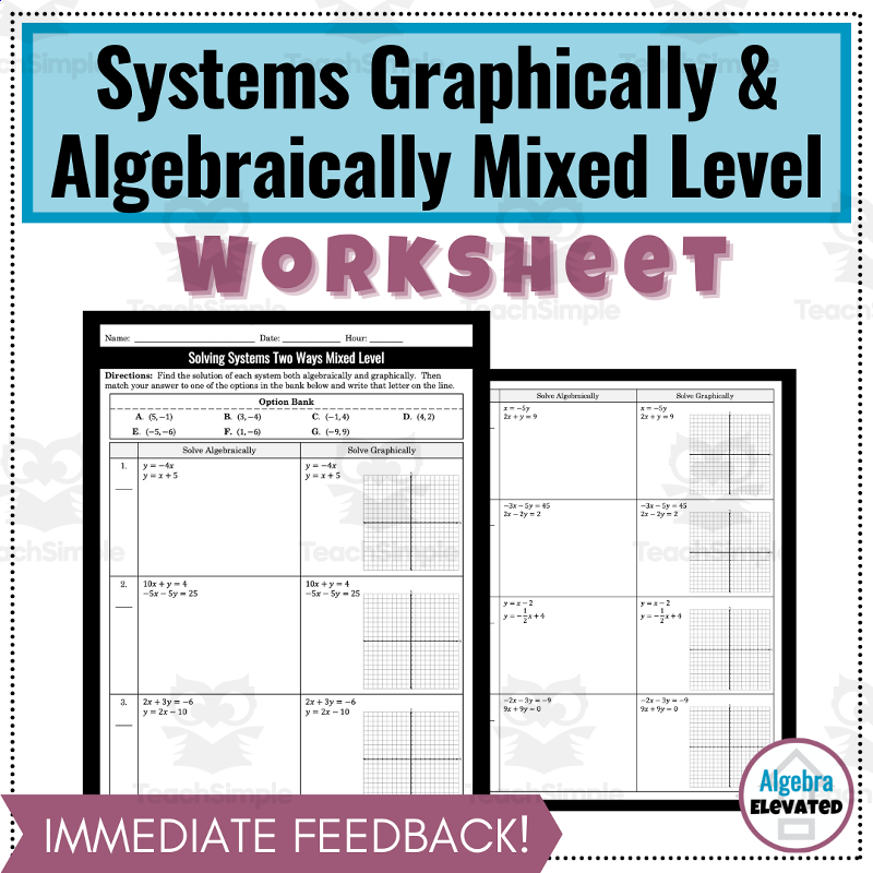 systems by substitution worksheet