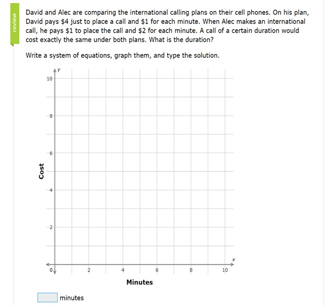 U.3 Solve a system of equations by graphing: word problems