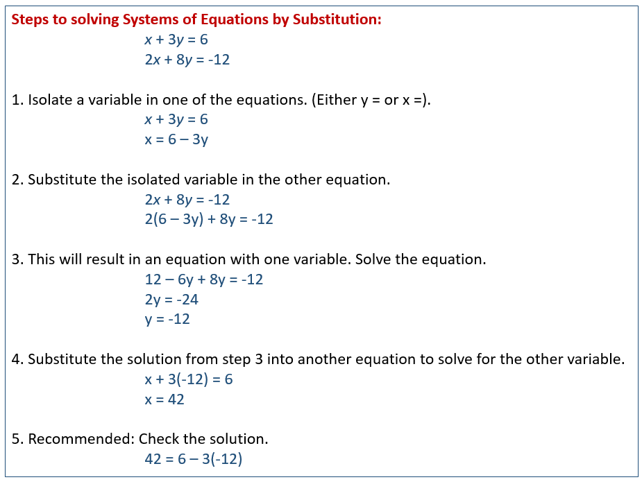 systems of equation worksheet