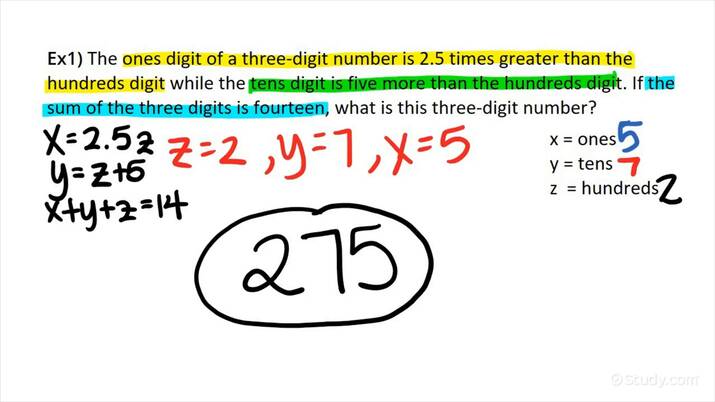 How to Solve a Word Problem with 3 Unknowns Using a Linear ...