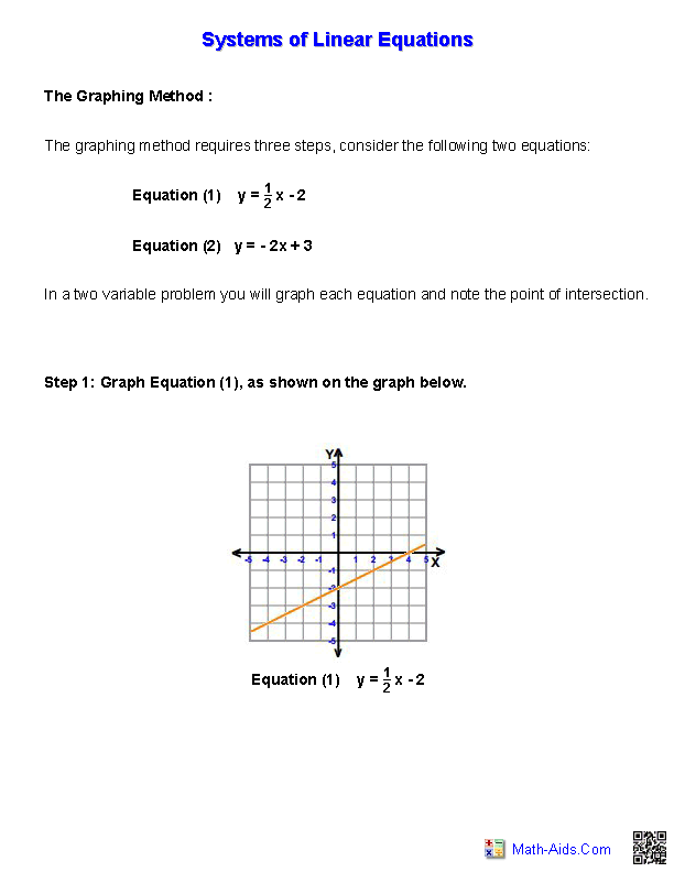 Pre-Algebra Worksheets | Systems of Equations Worksheets