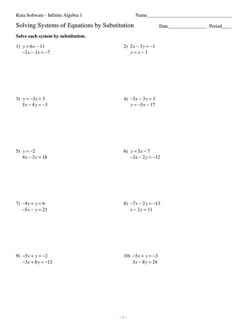 systems of equations worksheet answers