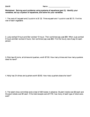 systems of equations worksheet pdf