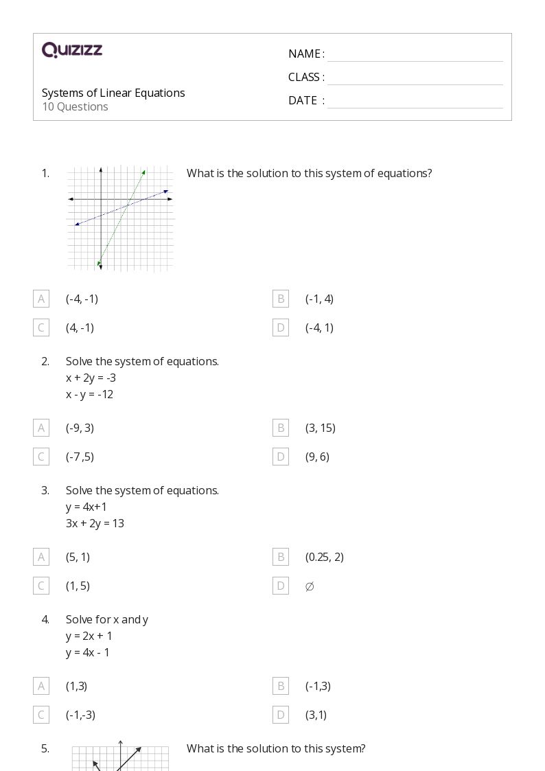 50+ Linear Equations worksheets for Kindergarten on Quizizz | Free ...
