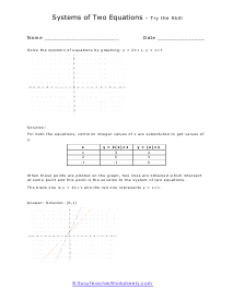 systems of two equations worksheet answers