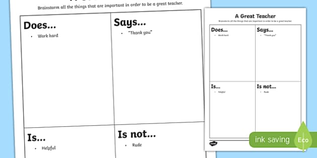 Best Teacher Worksheet - Twisty Noodle