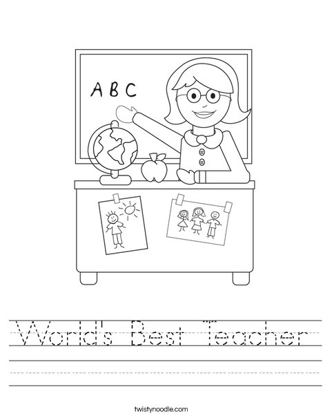 Worlds Best Teacher Worksheet - Twisty Noodle