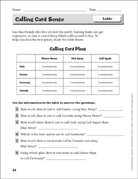 talk and text plans math worksheet answers