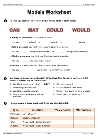 Modals ESL English Worksheets, activities and lesson plans from ...