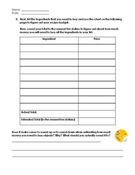 Holiday Cookie Recipe Math Project &  Answer Key