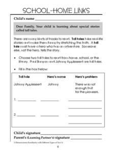 tall tales worksheet