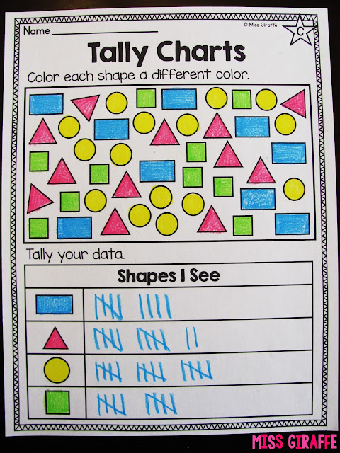 tally mark worksheet for first grade