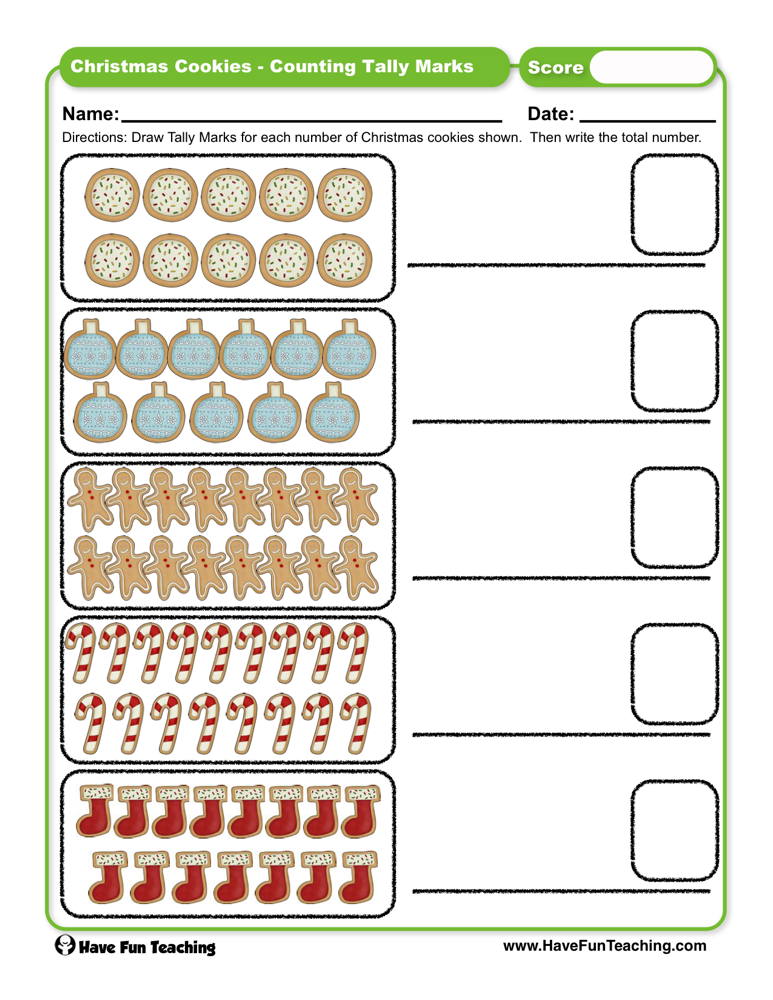 tally mark worksheet for kindergarten