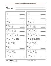 tally marks worksheet 1st grade